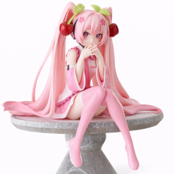 Hatsune Miku Cherry Headphone Figure 23CM Kawaii PVC Anime Collectible Model Toy Gift