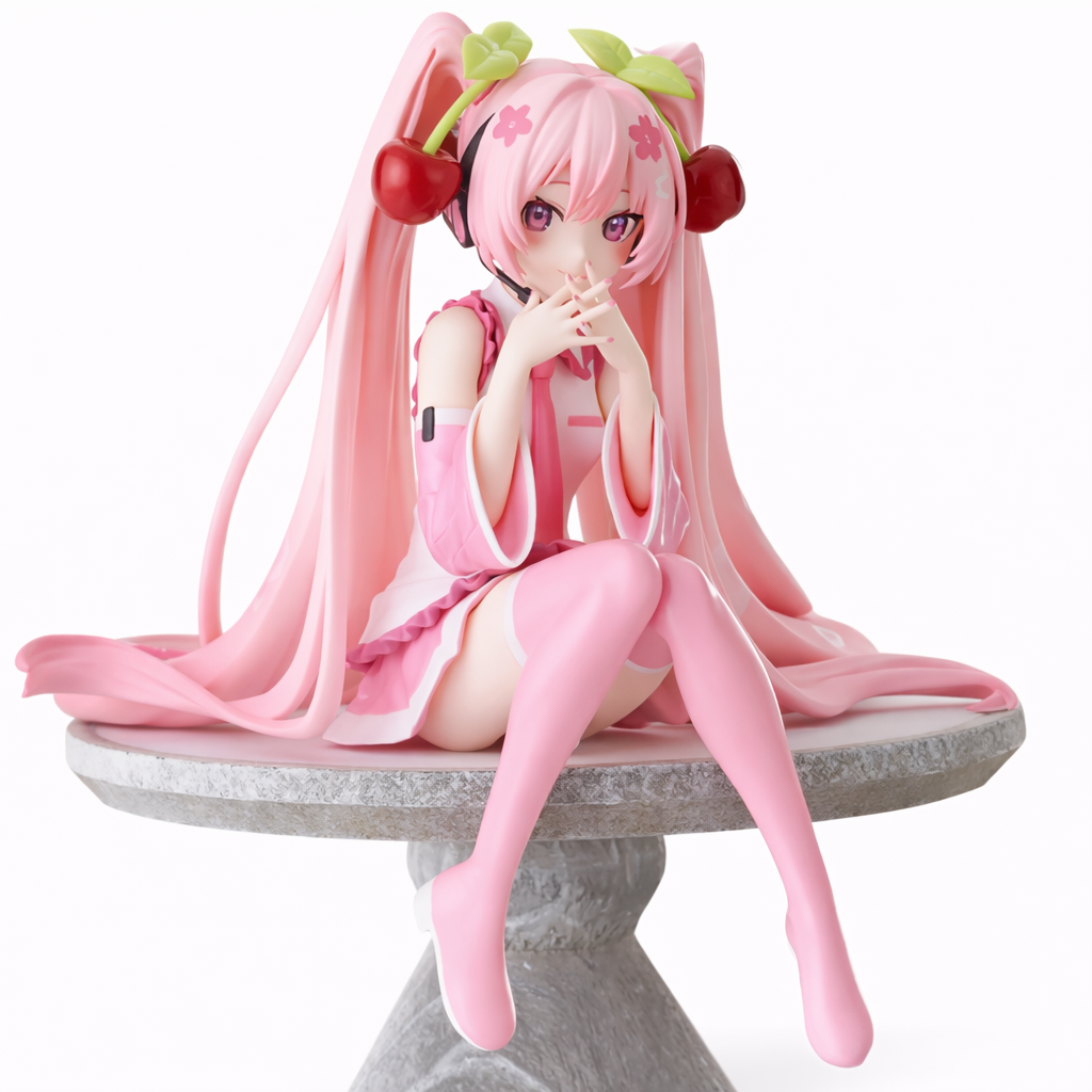 Hatsune Miku Cherry Headphone Figure 23CM Kawaii PVC Anime Collectible Model Toy Gift